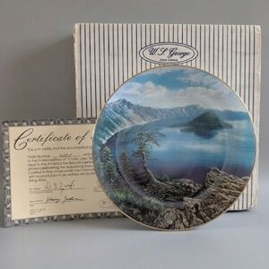 Vintage W.S. George Crater Lake Plate Harry Johnson America the Beautiful 1990